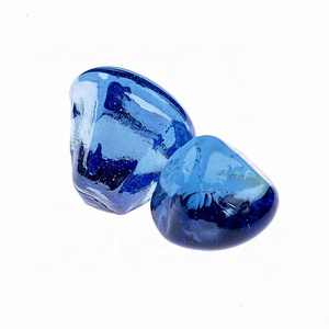 Diamanti blu cobalto lustro decorativi diamante di cristallo paesaggio di pietre di vetro lucide perline fuoco pozzo camino <span class=keywords><strong>pietra</strong></span> di vetro - Product Image 1