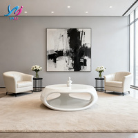 Table basse moderne européenne durable, personnalisable, avec rangement creux, en fibre de verre, de luxe, écologique, portable et réglable