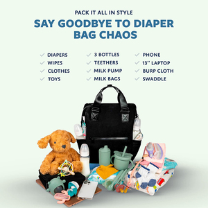 Sacca per pannolini in Neoprene per neonati fasciatoio borsa da viaggio OEM zaino isolante multifunzione solido in Neoprene - Product Image 4