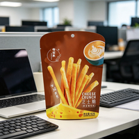 Sachet d'emballage alimentaire personnalisé irrégulier, mat, en aluminium, autoportant, thermoscellable, imprimé en héliogravure pour frites