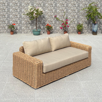 OEM/ODM Ensemble de canapés modulaires portables en aluminium et rotin pour l'extérieur Mobilier de jardin en osier et rotin pour hôtels, parcs et villas