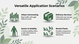 <span class=keywords><strong>Bicicleta</strong></span> Eléctrica de 3 Ruedas Estilo Retro, Scooter de Movilidad Urbana, Motocicleta Eléctrica de 800W con Neumáticos Anchos, Triciclo Eléctrico para Adultos, para Desplazamientos Diarios - Product Image 6