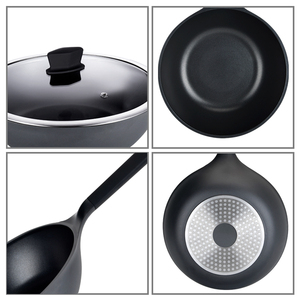 Wok antiadhésif de <span class=keywords><strong>restaurant</strong></span> d'hôtel à la maison pour des cuisinières, wok durable d'intérieur et extérieur de poêle - Product Image 6