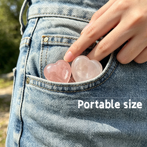 <span class=keywords><strong>Pierre</strong></span> de méditation en cristal naturel en forme de cœur, <span class=keywords><strong>pierre</strong></span> de paume, <span class=keywords><strong>pierre</strong></span> anti-stress, quartz rose, améthyste, <span class=keywords><strong>pierre</strong></span> de poche pour la méditation et la guérison - Product Image 3