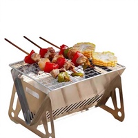 Barbecue portable multifonctionnel d'extérieur pour la maison, avec four à brochettes détachable, en acier inoxydable épaissi et résistant à la rouille