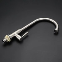 Robinet de cuisine moderne en acier inoxydable à poignée unique pour eau froide, avec cartouche céramique, à un trou, à poser sur comptoir, pour la maison - Vente chaude