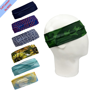 Bandeau de sport en spandex fin personnalisé avec impression camouflage, pois et tournesol pour la course, la gym, l'exercice, le cyclisme et l'utilisation avec un <span class=keywords><strong>casque</strong></span> - Product Image 1