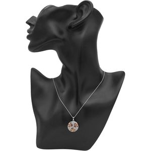 Collar con colgante de flor de diamante Ornaatis, 0,55 quilates, corte redondo, oro de dos tonos sobre plata 925 para mujer - Product Image 4