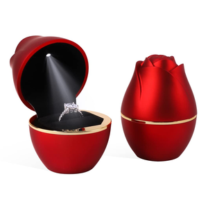 Custom Silk Printing Logo Spray Paint Plastic Velvet Jewelry <b>Box</b> Polygon <b>Ring</b> <b>Box</b> - Product Image 1