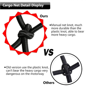 Filets de chargement pour camionnettes 180x120cm Filet de benne de camion robuste avec 16 crochets métalliques Filet élastique noir - Product Image 4