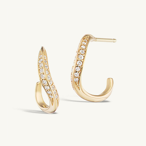 Pendientes de Plata de Ley 925 con Diseño de Moda AE180, con Circonitas Pavé en Forma de C, Ondulados y Abiertos, para Mujer, Joyería para Uso Diario, Fiestas y Regalos - Product Image 2