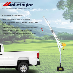 CE portátil Mini Camión grúa telescópica pluma 400kg 500kg 800kg eléctrico móvil piso pescante grúa para el hogar almacén Pickup - Product Image 3