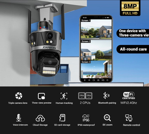 Joareon mới icsee ba-ống kính màn hình máy ảnh 8MP HD tầm nhìn ban đêm không dây Wifi Mạng Nhà thông minh từ xa ngoài trời PTZ máy ảnh - Product Image 2