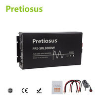 Pretiosus İnverter Akıllı LCD Ekranlı 3000w Şebeke Dışı Saf Sinüs Dalgası DC12/24V - AC220V Güç İnverteri Dönüştürücü (Ev İçin)