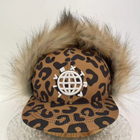 Gorra de Béisbol con Orejeras Personalizadas, Bordado 3D, Gorra con Orejeras de Piel de Leopardo, Gorra de 6 Paneles