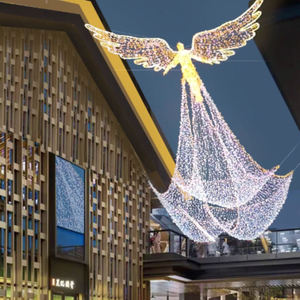 Décoration <span class=keywords><strong>de</strong></span> <span class=keywords><strong>Noël</strong></span> extérieure personnalisable, classée IP68, motifs <span class=keywords><strong>lumineux</strong></span> 3D, anges en métal avec trompettes, ailes, jouant <span class=keywords><strong>de</strong></span> l'harpe pour les fêtes - Product Image 3