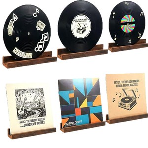 Wooden <b>Vinyl</b> Record Display Rack <b>Wall</b> Mounted Solid Wood Music Album Holder For Bedroom Living Room Decoration - Product Image 4