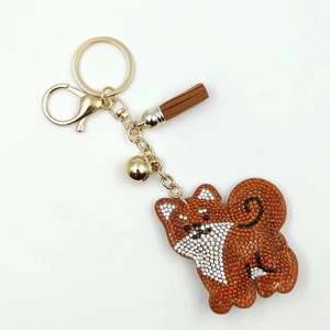 Llavero Colgante de Peluche de Cachorro <span class=keywords><strong>Shiba</strong></span> <span class=keywords><strong>Inu</strong></span> con Borla, Brillante, Lindo, con Cristales y Diamantes de Imitación - Product Image 6