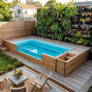 <span class=keywords><strong>Piscine</strong></span> Conteneur de Luxe Personnalisée avec Extérieur en Bois, Fenêtre Acrylique, Moderne, en WPC, pour Villa, Jardin et Cour Arrière - Product Image 1