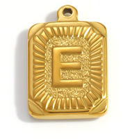 SUMMLY Vente en gros de breloques en acier inoxydable plaqué or 18 carats avec initiales de A à Z, imperméables, personnalisables, pendentifs DIY, bijoux tendance