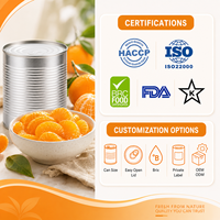 Jeruk Mandarin Kaleng Label Pribadi 850g dalam Sirup Ringan untuk Ritel Kemasan Kustom Ukuran Kustom Pemasok Pabrik