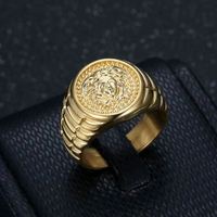 Nouvelle tendance hip-hop, bagues de montre en acier inoxydable plaqué or, beauté grecque, pour homme