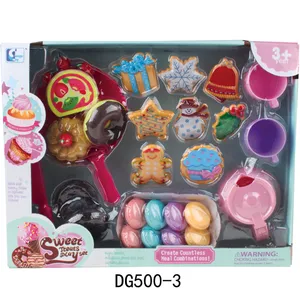 定制高品质儿童女孩假装玩塑料圣诞糖饼干蛋糕咖啡套装玩具