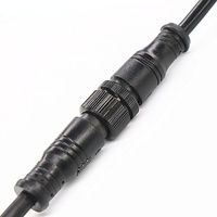 Connecteur de câble PVC étanche M12 pour éclairage extérieur, résistant aux hautes et basses températures, prise mâle-femelle à trois conducteurs
