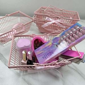 Paniers de rangement en métal jouet créatif Mini décoration de bureau articles divers portables cheveux corde organisateur stockage ongles - Product Image 4