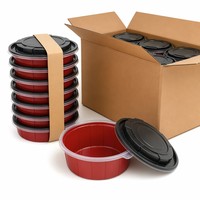 Contenants d'emballage à emporter jetables ZhiLu 800 ml, diamètre 150 mm, micro-ondables, réutilisables, avec couvercle, sans BPA, recyclables, qualité alimentaire