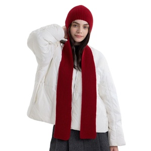 Écharpe <span class=keywords><strong>à</strong></span> capuche <span class=keywords><strong>en</strong></span> tricot <span class=keywords><strong>de</strong></span> couleur unie chaude, châle intégré, cache-<span class=keywords><strong>cou</strong></span> - Product Image 1