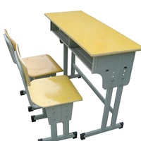 Ensemble de Table et de chaises réglables pour étudiants, mobilier de bureau modulaire pour deux personnes