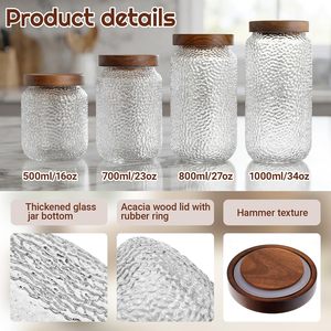 Home and Kitchen Accessories Storage <b>Boxes</b> Borosilicate Glass Containers for Food Storage Weck Mason Jars with Wooden Lids - Product Image 5