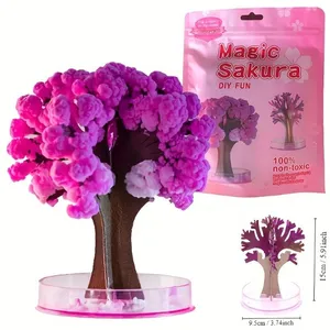 Arbre de croissance magique Sakura Arbre de cristal Sakura Arbre de fleur de cerisier Cadeau de Noël pour enfants