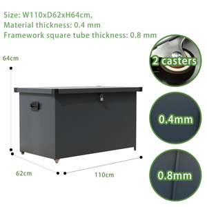Boîte <span class=keywords><strong>de</strong></span> <span class=keywords><strong>rangement</strong></span> extérieure en métal verrouillable <span class=keywords><strong>de</strong></span> 430 L avec couvercle hydraulique à fermeture douce, montage facile, <span class=keywords><strong>coffre</strong></span> <span class=keywords><strong>de</strong></span> <span class=keywords><strong>rangement</strong></span> étanche avec roulettes - Product Image 5