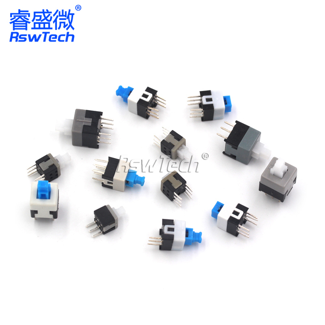 7x7mm Momentary Smart on Off Push Button Switch 6 Pin Self-Locking Touch Tlectric Switches Industrial Square Pressure Switch