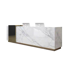 Table de réception de secrétaire à finition brillante, spécifications, bureau de réception de haute qualité, <span class=keywords><strong>comptoir</strong></span> <span class=keywords><strong>avant</strong></span> avec éclairage LED - Product Image 1