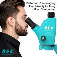 Microscopio de Inspección de PCB y Reparación de Teléfonos RF4 S9R-A6-YS010W con Transmisión en Vivo, Zoom Trinocular de 7-74X y Monitor de 10 Pulgadas