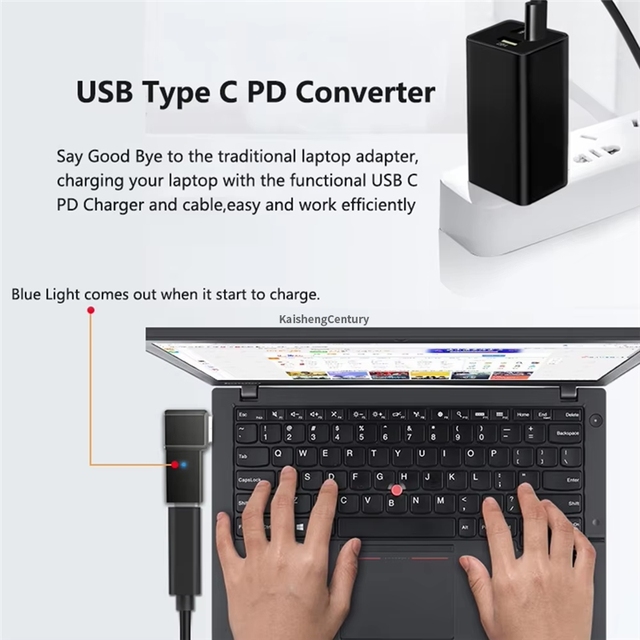 Factory Price 100W PD Power Converter Adapter USB-C to DC Tip for Laptop Charging