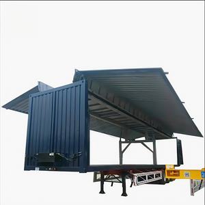 Semi-<span class=keywords><strong>remorque</strong></span> hydraulique à 3 essieux avec murs d'aile pour le transport de marchandises à faible densité. - Product Image 2