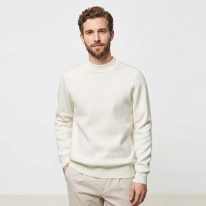 FNJIA Men Solid <strong>Mock</strong> Neck Knit Sweater Slim Fit Long Sleeve 100% Cotton Winter Soft Fabric Basic Casual Business Pullover <strong>Jumper</strong> - Product Image 2