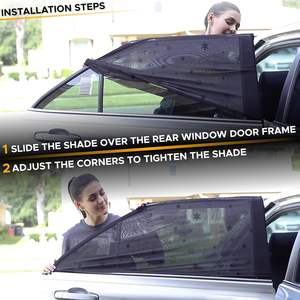 Pare-soleil imprimé pour vitres latérales de <span class=keywords><strong>voiture</strong></span> pour bébé, protection contre la chaleur et les UV, en tissu élastique réglable - Product Image 2