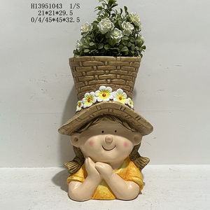 Vendere a caldo grazioso vaso di piante di magnesia cartone animato creativo ragazzo & ragazza giardinaggio ossido di magnesio fioriera vaso di fiori per artigianato regalo - Product Image 1