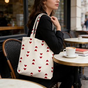 <b>Folding</b> Canvas Tote <b>Bags</b> for Students-Large Capacity Reusable Lightweight Shoulder <b>Bag</b> with Custom Logo for School & Daily Use - Product Image 6