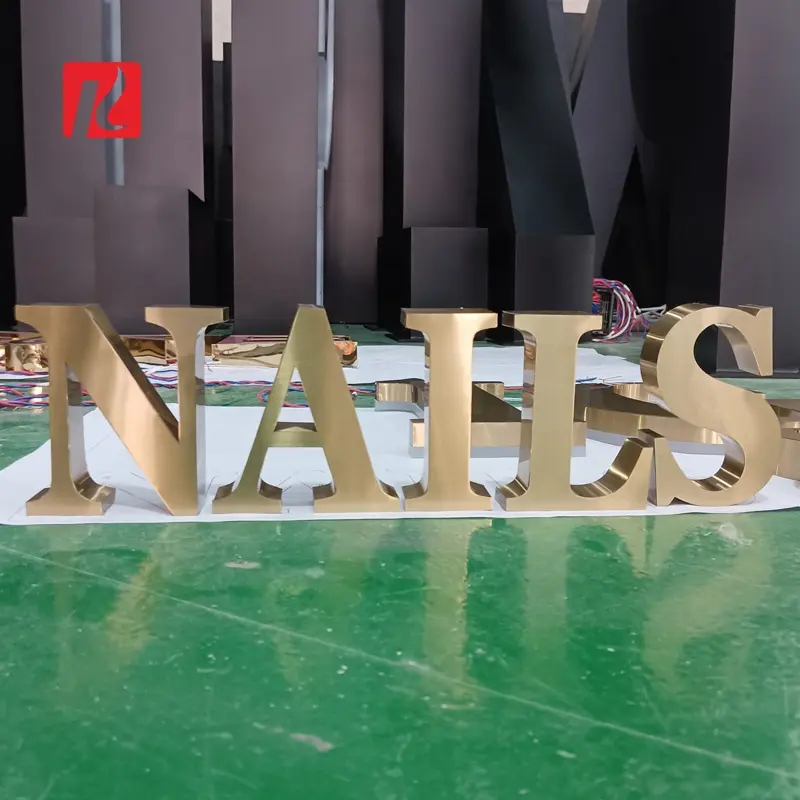 Kexian Custom Indoor Wall Mounted Logo Letters Sign Lashes Nails Shop Non Illuminated Metal Letters Company Name Sign