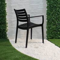 Chaises de jardin modernes en plastique PP, prix bas, vente en gros, pour hôtel, patio, jardin, avec accoudoirs