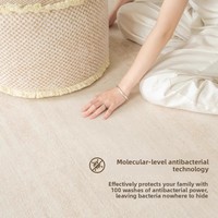 Tapis de sol moderne minimaliste Japandi, crème, imperméable, résistant aux taches, facile à nettoyer, tapis de luxe sur mesure pour salon, chambre à coucher
