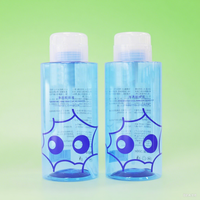 Bouteille en plastique transparente bleue de 500ml avec pompe sans air récipient vide pour shampooing lavage nettoyage bouteilles d'emballage aérosol