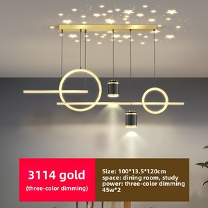 <span class=keywords><strong>Suspension</strong></span> LED linéaire moderne de luxe en fer avec projection d'étoiles, taille moyenne, pour salle à manger et îlot de cuisine - Product Image 6