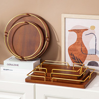 Plateau à thé japonais en bois massif Plateau de rangement à un niveau pour cuisine salle de bain ou armoire pour dessert fruits ou gâteau stockage